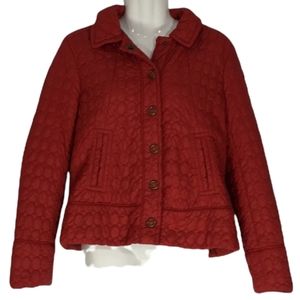 EUC Rafaella Women's Large Textured Snap Button Up Red Puffer Jacket